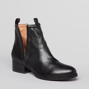 Jeffrey Campbell Black Leather Ankle Boots Women’s Size 8 Chunky Heel Edgy